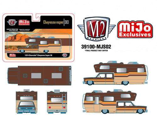 M2 Machines 1974 Chevrolet Cheyenne Super 30 Custom Camper – MiJo Exclusives – multi-view blueprint