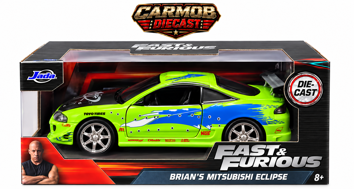 2025 Jada Fast & Furious Brian's Mitsubishi Eclipse 1:32 - front box view