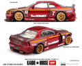 KHMG315 Kaido House x Mini GT Nissan Skyline GT-R R34 The Hornet V2 M. Red Carbon – side and rear views