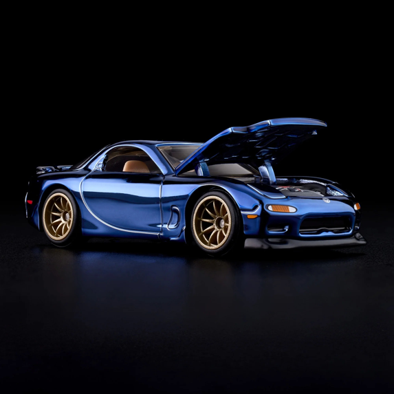 Hot Wheels RLC 1993 Mazda RX-7 R1 - Hood Open Side View