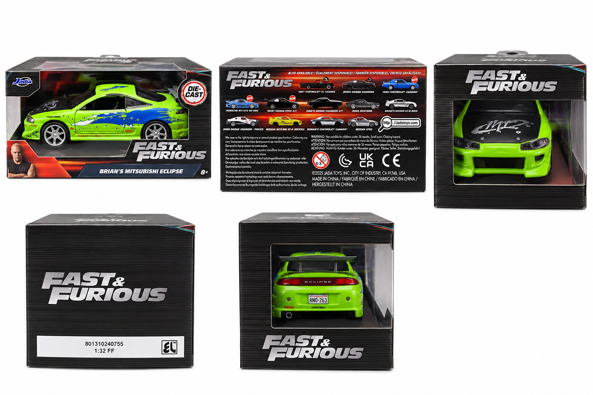 2025 Jada Fast & Furious Brian's Mitsubishi Eclipse 1:32 - large box view