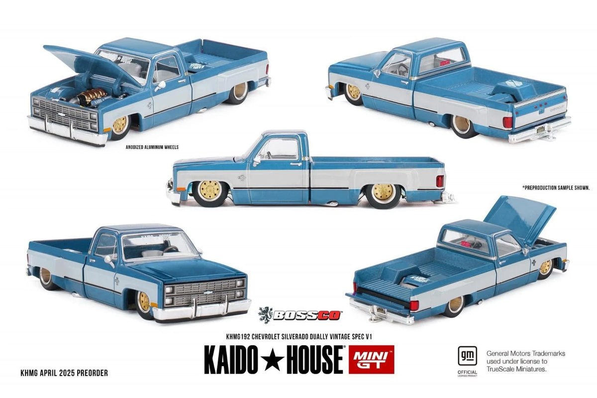 Kaido House Mini GT 1/64 Chevrolet Silverado Dually V1 KHMG192 - multiple angles