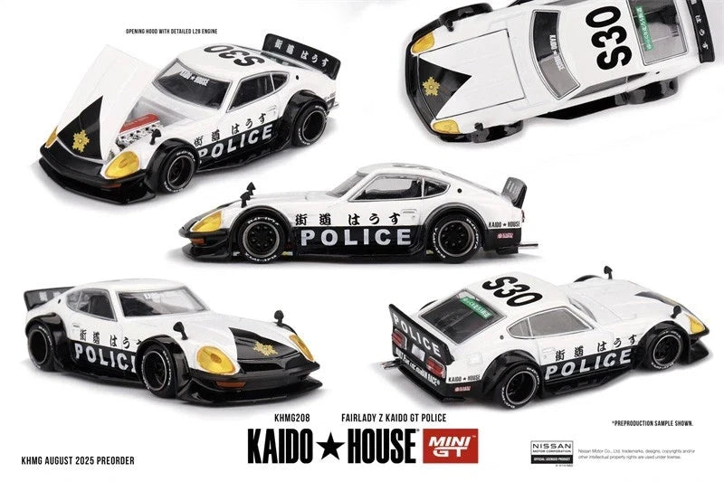 Kaido House x Mini GT 1:64 Nissan Fairlady Z Kaido GT Police KHMG208 - multiple angles
